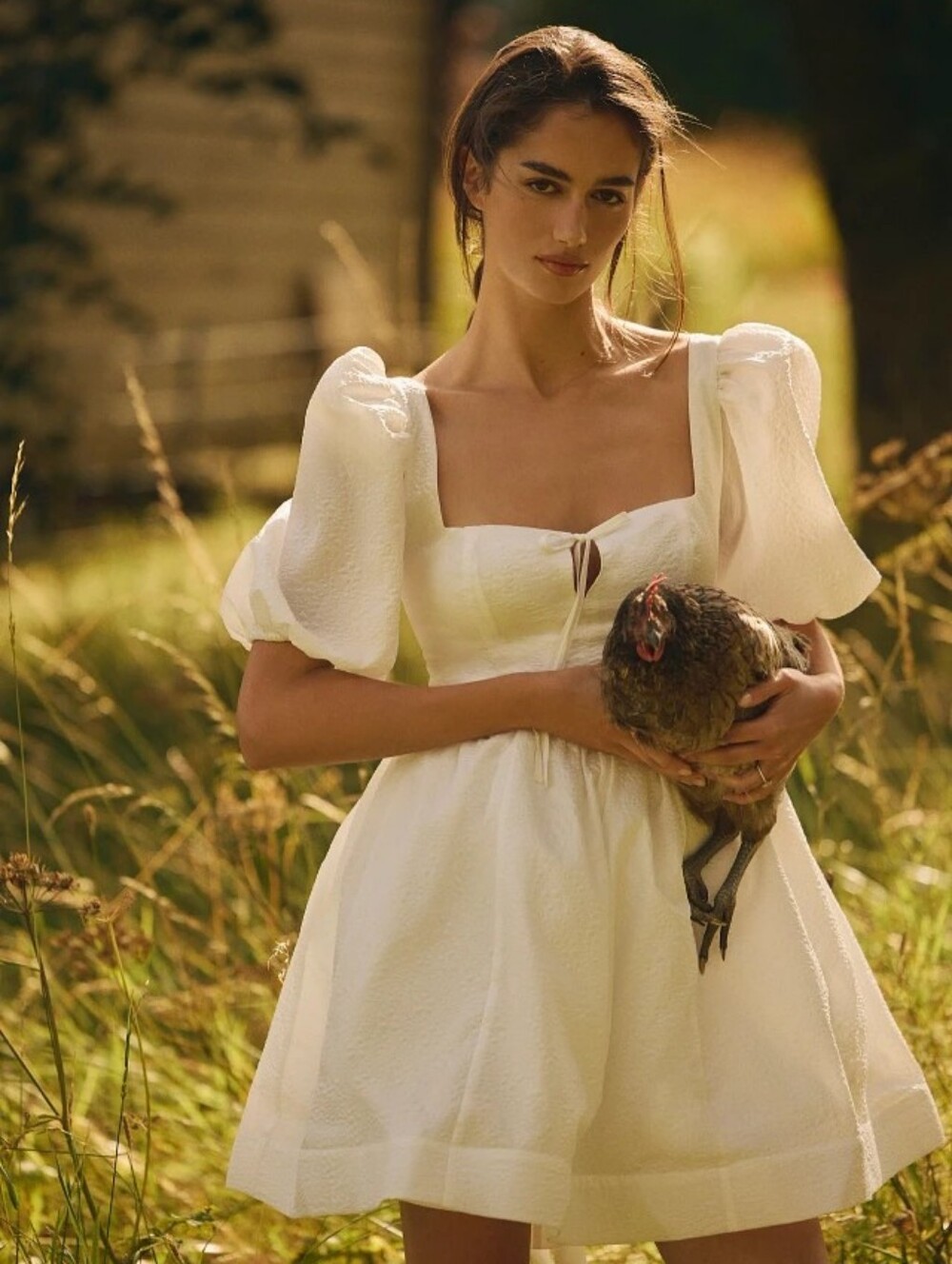 NWT: BHLDN Chloe Puff Sleeve Square Neck Dress